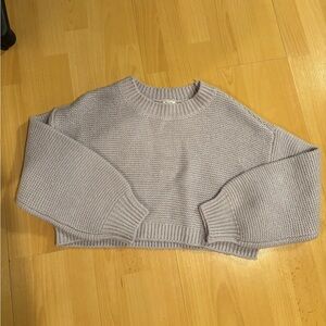 Garage Lavender Cropped Crewneck Sweater